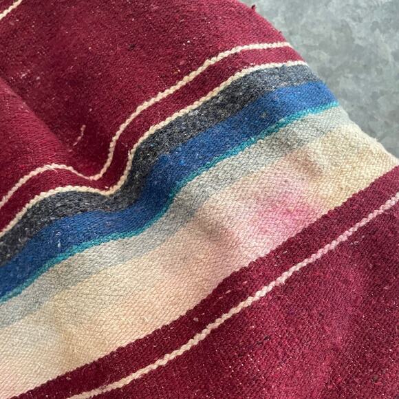 Vintage 70s Knapp Sacs California Round Knit Wood Handle Bag Purse Boho Aztec - Picture 4 of 11